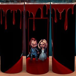 Chucky and Tiffany Blood Drip Tumbler 20oz